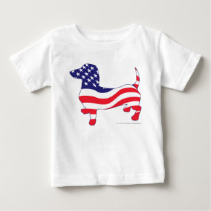 Camiseta De Bebé Bandera Patriótica de Estados Unidos Dachshund
