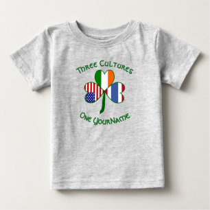 Camiseta De Bebé Bandera personalizada de trébol americano irlandés