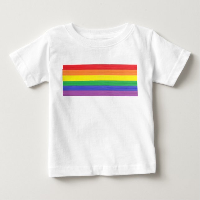 Camiseta De Bebé Bandera pintada del arco iris (Anverso)