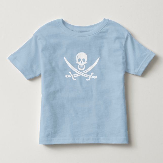Camiseta De Bebé Bandera Pirata Calavera Espadas Cruzadas (Anverso)