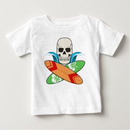 Camiseta De Bebé Bandera pirata Jolly Roger de cráneo y tablas de s