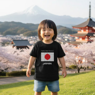 Camiseta De Bebé Bandera pixelada de Japón