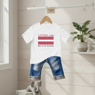 Camiseta De Bebé Bandera pixelada Letonia