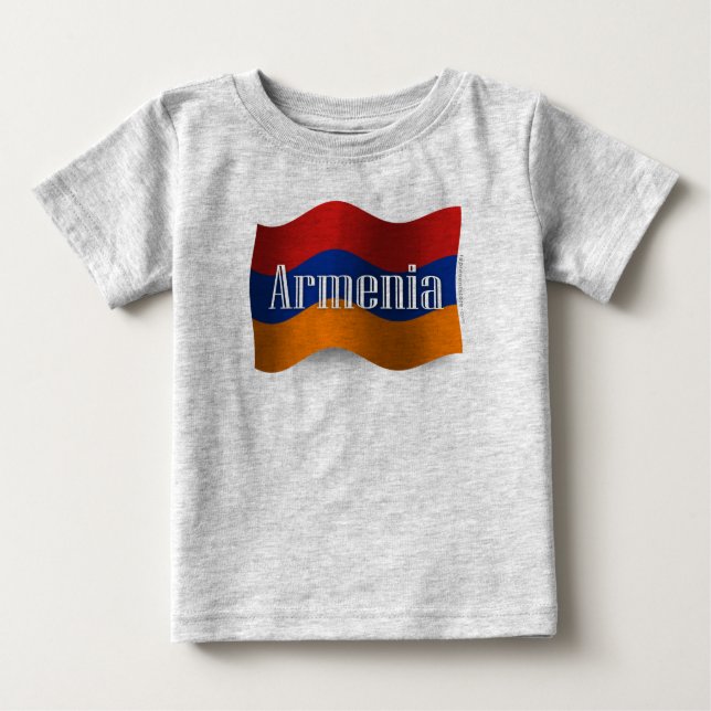 Camiseta De Bebé Bandera que agita de Armenia (Anverso)
