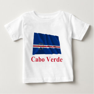 Camiseta De Bebé Bandera que agita de Cabo Verde con nombre en
