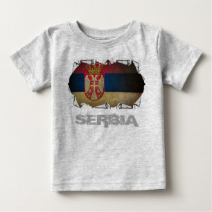 Camiseta De Bebé bandera serbia rasgada