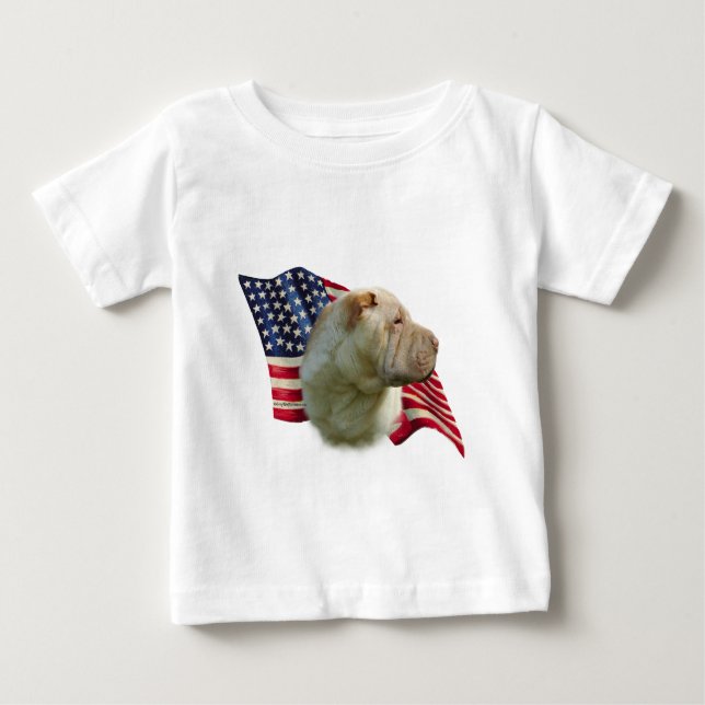 Camiseta De Bebé Bandera Shar-Pei china (Anverso)