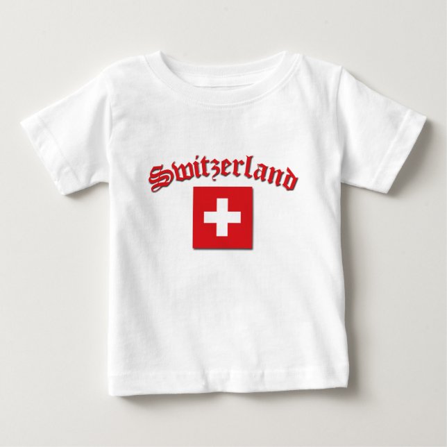 Camiseta De Bebé Bandera suiza (Anverso)