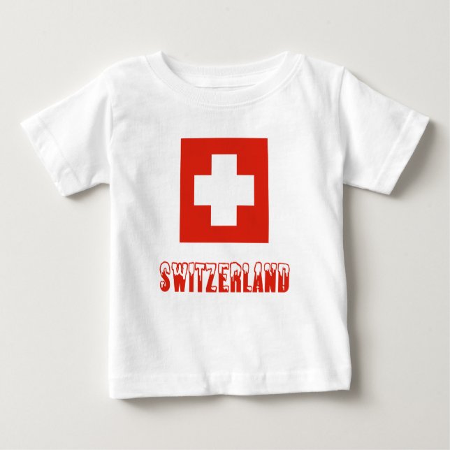 Camiseta De Bebé Bandera suiza y Suiza (Anverso)