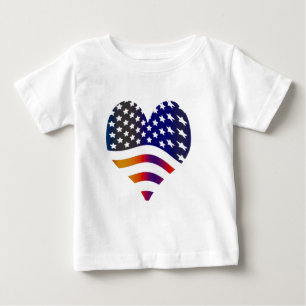 Camiseta De Bebé bandera usa corazón amor americano honor tropas ra