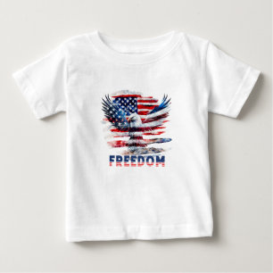 Camiseta De Bebé Bandera y águila de los Estados Unidos. Libertad.