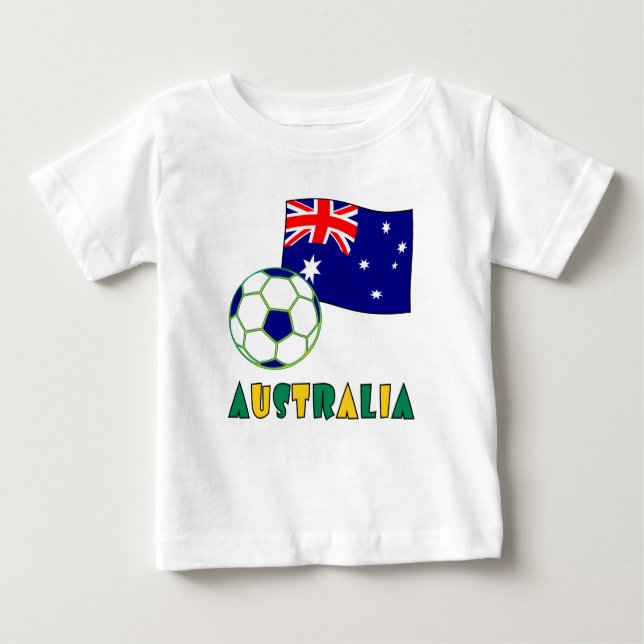 Camiseta De Bebé Bandera y pelota de fútbol australiana (Anverso)