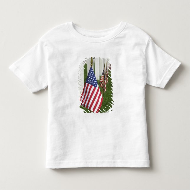 Camiseta De Bebé Banderas americanas en las tumbas de veteranos (Anverso)