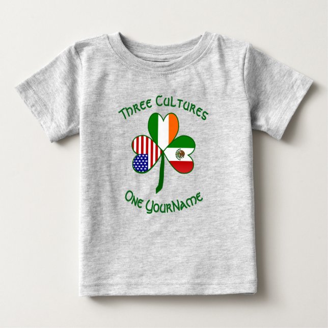 Camiseta De Bebé Banderas americanas irlandesas de México destrozan (Anverso)