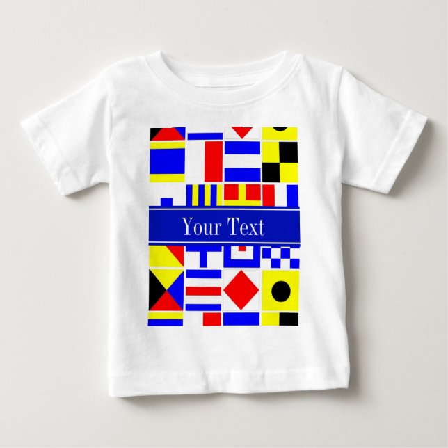 Camiseta De Bebé Banderas de señalización náutica coloridas Nombre  (Anverso)