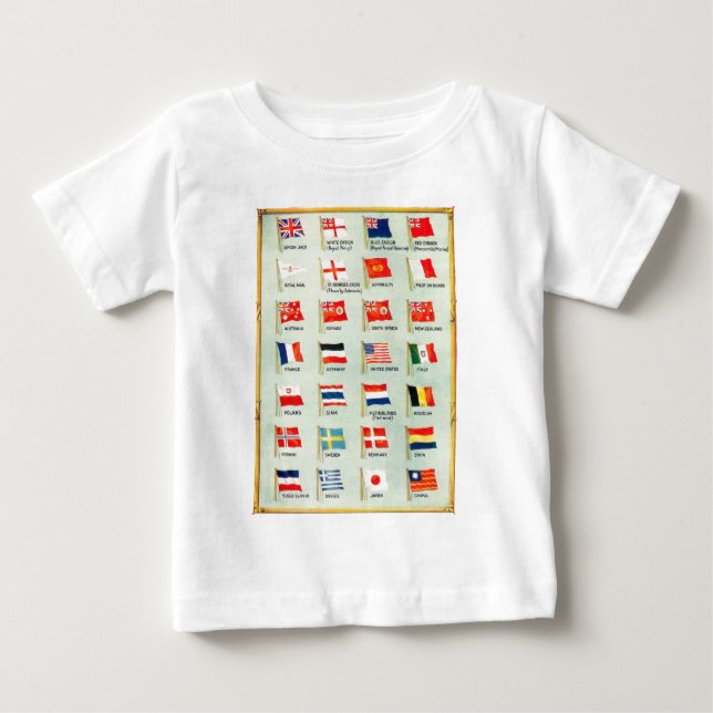 Camiseta De Bebé Banderas del mundo del vintage (Anverso)