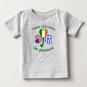 Camiseta De Bebé Banderas griegas irlandesas americanas Shamrock Tu