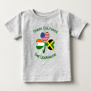 Camiseta De Bebé Banderas irlandesas jamaiquinas americanas destroz
