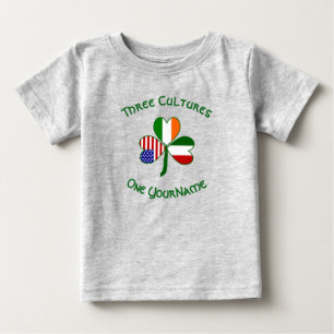 Camiseta De Bebé Banderas italianas irlandesas americanas Trébol de
