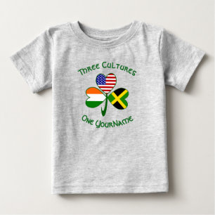 Camiseta De Bebé Banderas jamaicanas irlandesas estadounidenses Tré