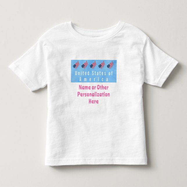 Camiseta De Bebé Banderas y mapas personalizados de los Estados Uni (Anverso)