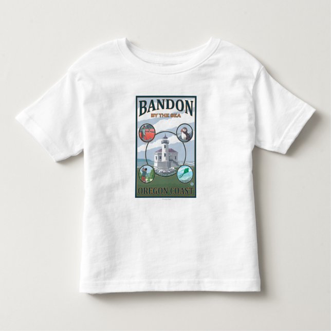 Camiseta De Bebé Bandon, poster del viaje de OregonScenic (Anverso)