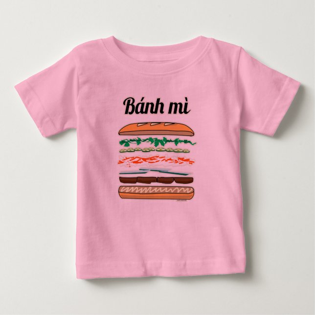 Camiseta De Bebé Banh Mi sandwich Vietnamita Pan de pan (Anverso)