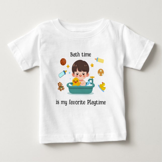 Camiseta De Bebé Baño de bebé con juguetes (Anverso)