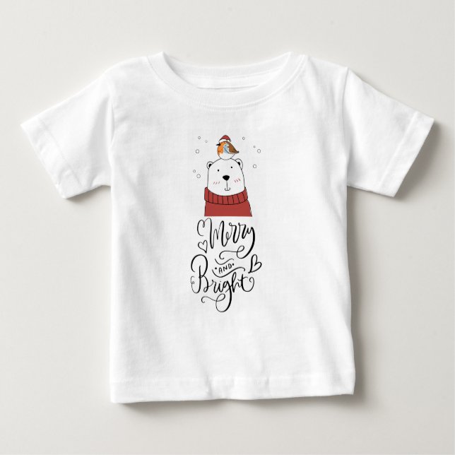 Camiseta De Bebé Baño de feriado para bebes dulce y brillante (Anverso)