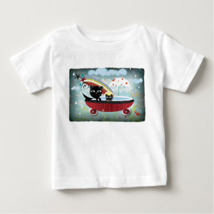 Camiseta De Bebé Baño de gato madre y bebé