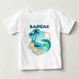 Camiseta De Bebé Banzai Surfing