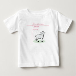 Camiseta De Bebé Baptismo de nieta Cordero rosa personalizado