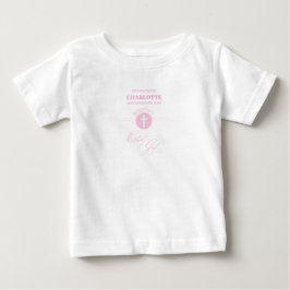 Camiseta De Bebé Baptismo Hija rosa de Dios Personalizada
