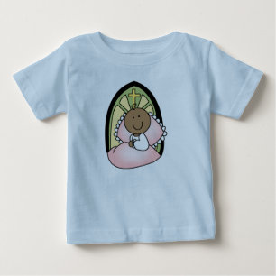 Camiseta De Bebé Baptismo Niña Afroamericana