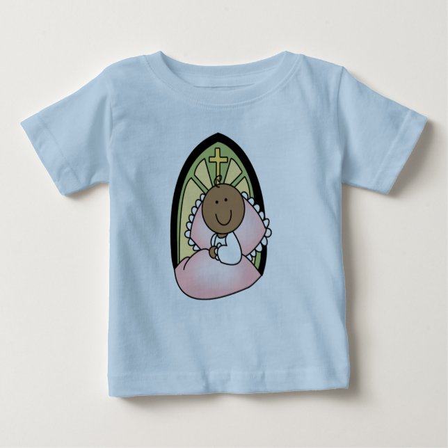 Camiseta De Bebé Baptismo Niña Afroamericana (Anverso)