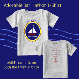 Camiseta De Bebé Bar Harbour Maine Cute Sailboat con el nombre del