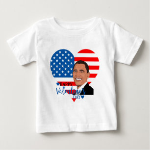 Camiseta De Bebé barack obama valentine