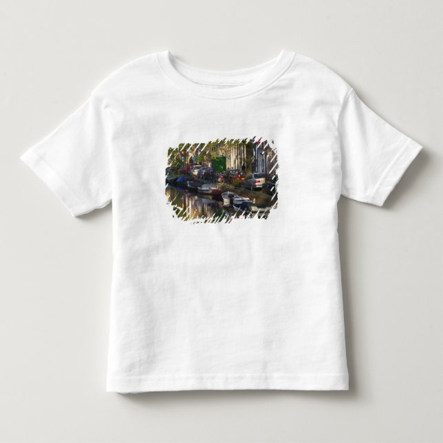 Camiseta De Bebé Barcas y edificios a lo largo de la franja del can (Anverso)