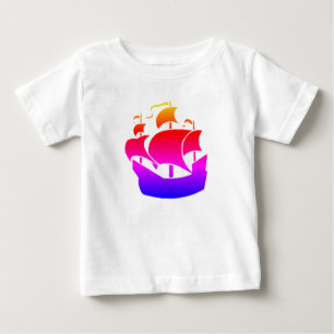Camiseta De Bebé Barco arcoíris
