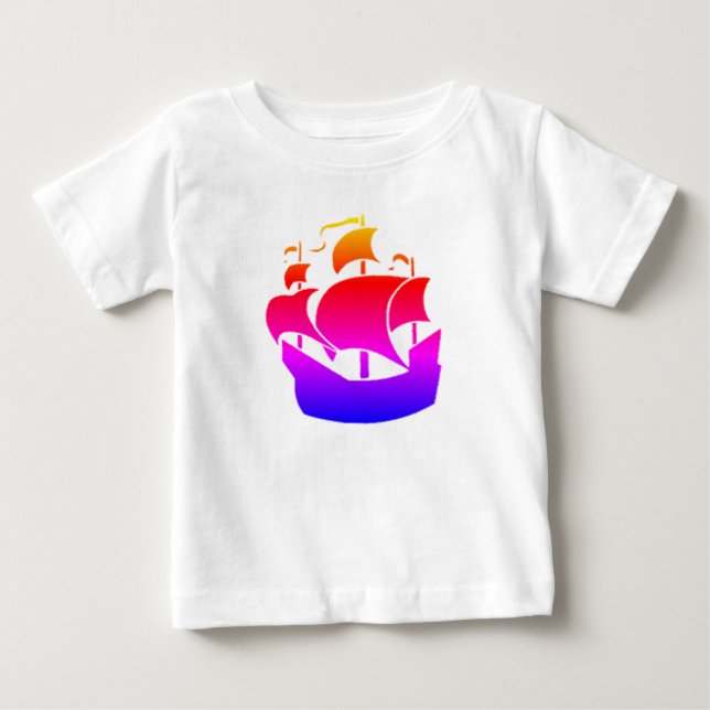 Camiseta De Bebé Barco arcoíris (Anverso)