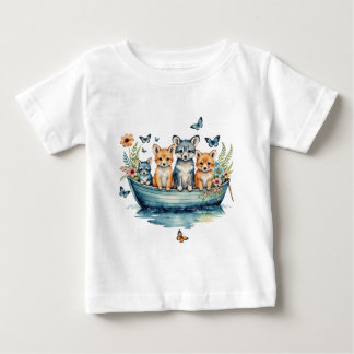 Camiseta De Bebé Barco con animales