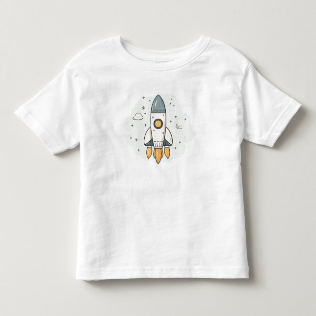 Camiseta De Bebé Barco de cohetes beige del pasto suave (Anverso)