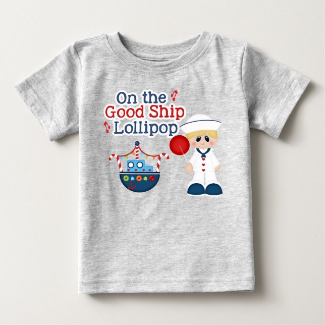Camiseta De Bebé Barco de piruleta (Anverso)