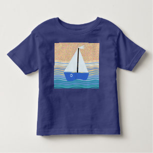 Camiseta De Bebé Barco de vela con olas oceánicas