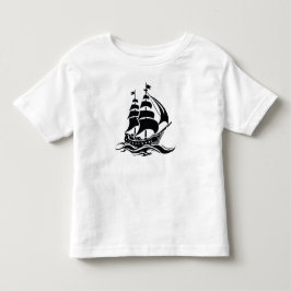 Camiseta De Bebé Barco de Vela de Sombra – Ilustración Oceánica Vin