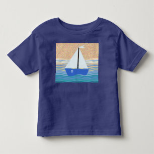 Camiseta De Bebé Barco de vela en olas del océano