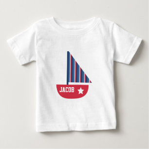 Camiseta De Bebé Barco de Vela Náutico Lindo para Niño