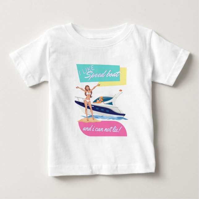 Camiseta De Bebé barco de velocidad (Anverso)