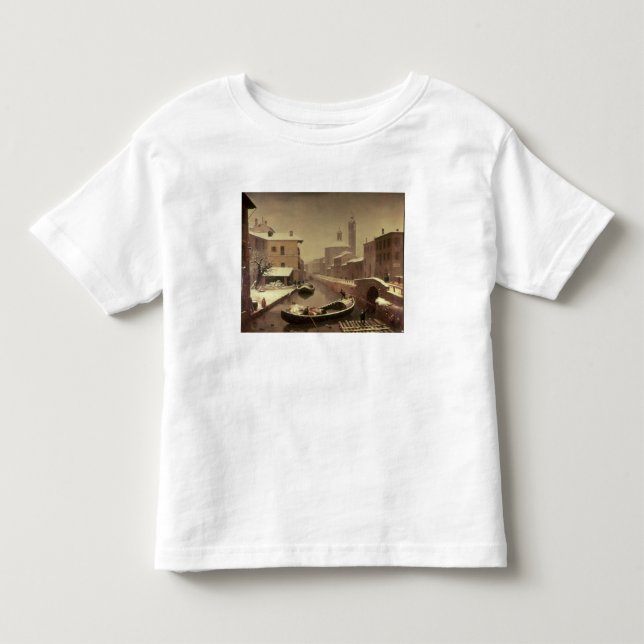 Camiseta De Bebé Barco debajo de la nieve (Anverso)