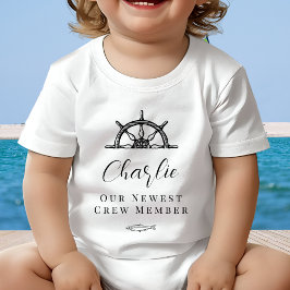 Camiseta De Bebé Barco del miembro de tripulación más nuevo bebé re